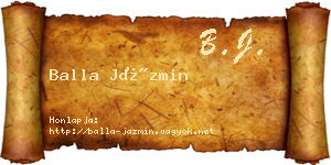 Balla Jázmin névjegykártya