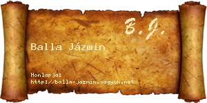 Balla Jázmin névjegykártya